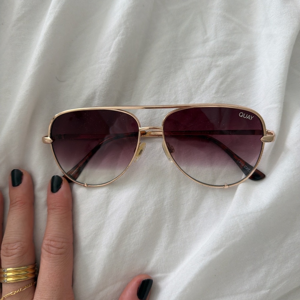 Quay Australia Gold Frame with Purple Lens Sunglasses